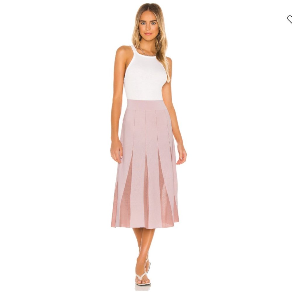 NWOT Rag & Bone Cadee Lightweight Fine Knit A-Line Midi Skirt Mulberry Spritz